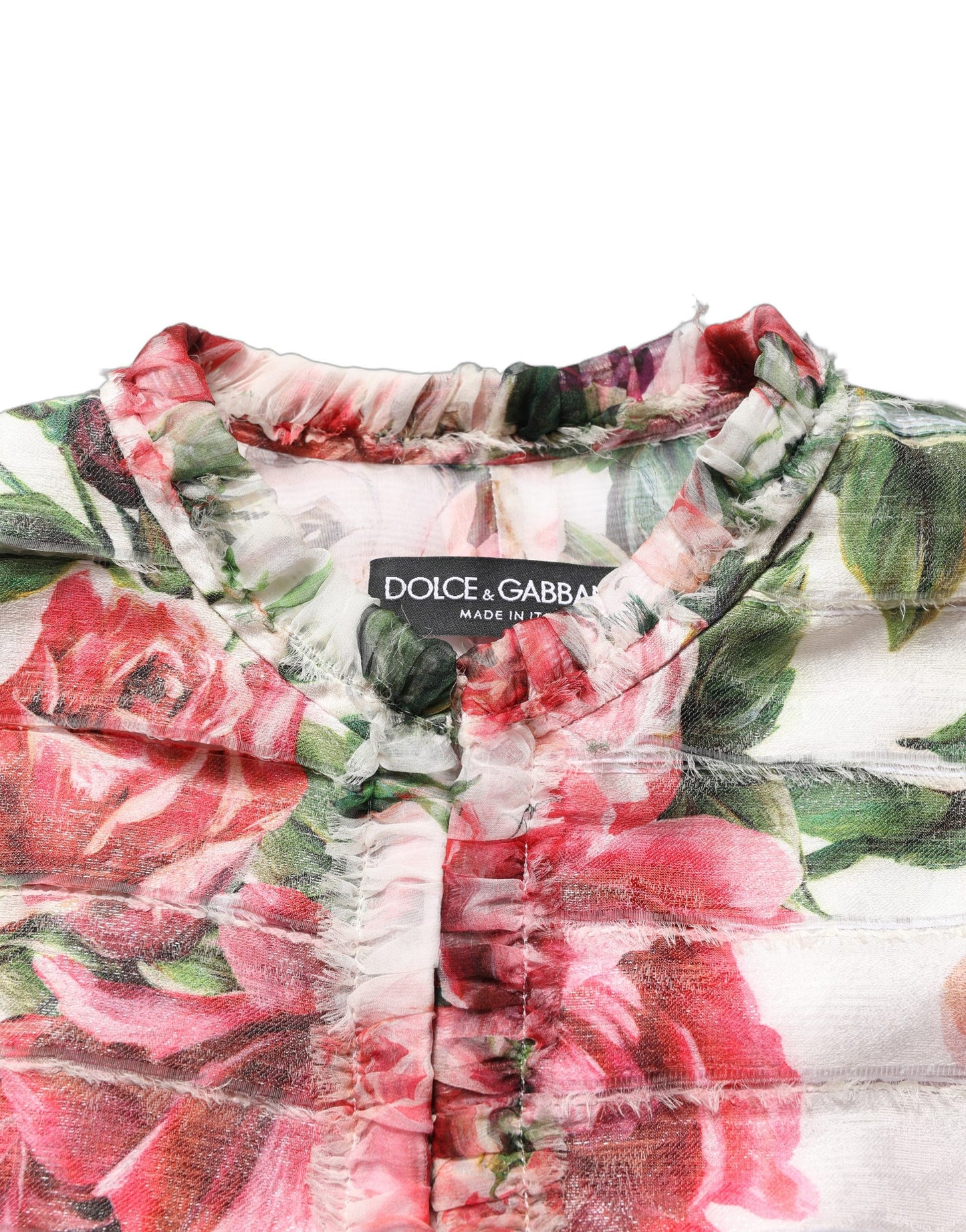 Dolce & Gabbana Multicolored Floral Peony Print 3/4 Sleeves Jacket