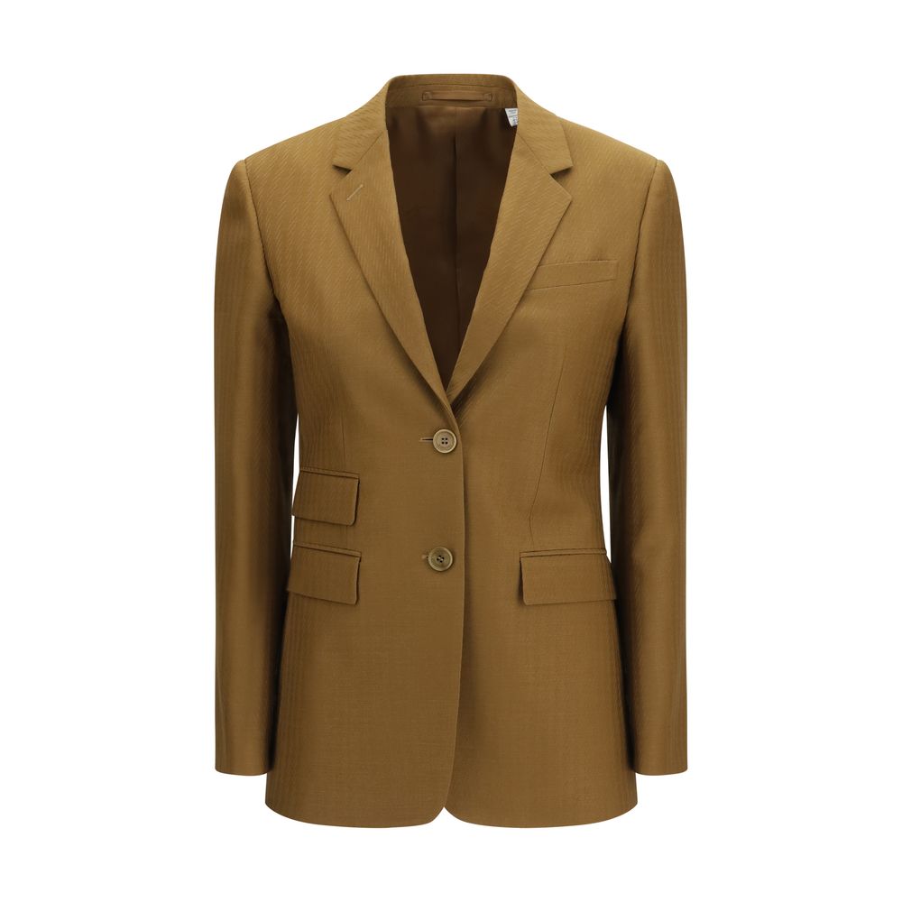 Burberry Brown Wool Mohair Tailored Blazer Jacket