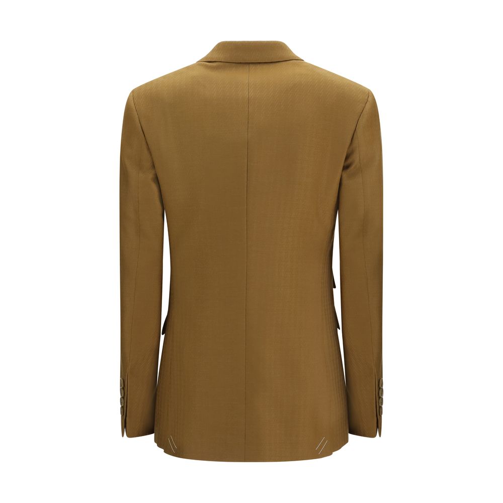 Burberry Brown Wool Mohair Tailored Blazer Jacket