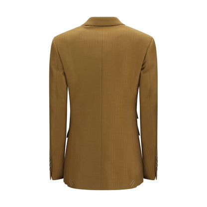 Burberry Brown Wool Mohair Tailored Blazer Jacket