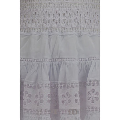 Charo Ruiz White Cotton Casual Dress - Isca Short Dress
