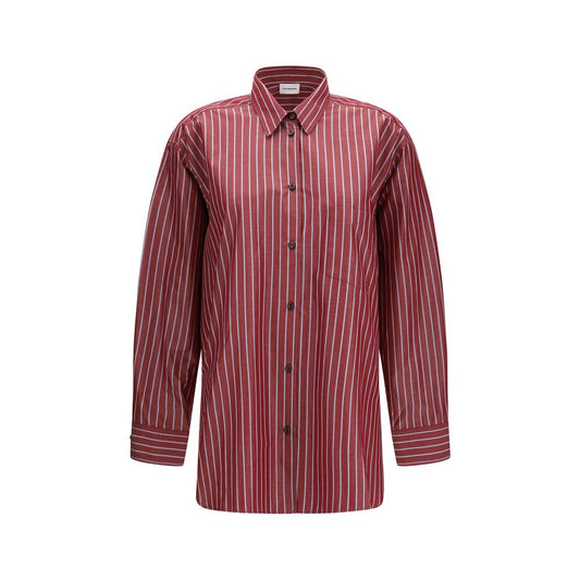 The New Georgiana Oversized Shirt by The Andamane - Bordeaux Pattern