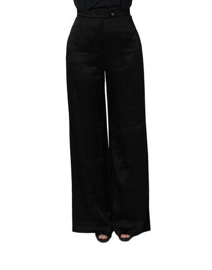 Alberta Ferretti Black HighWaist WideLeg Women Trouser Pants