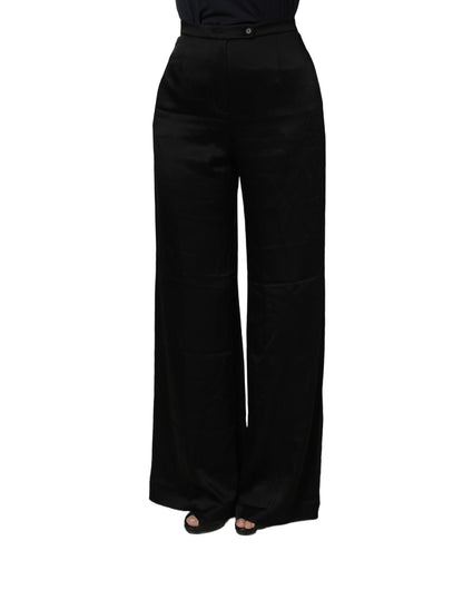 Alberta Ferretti Black HighWaist WideLeg Women Trouser Pants