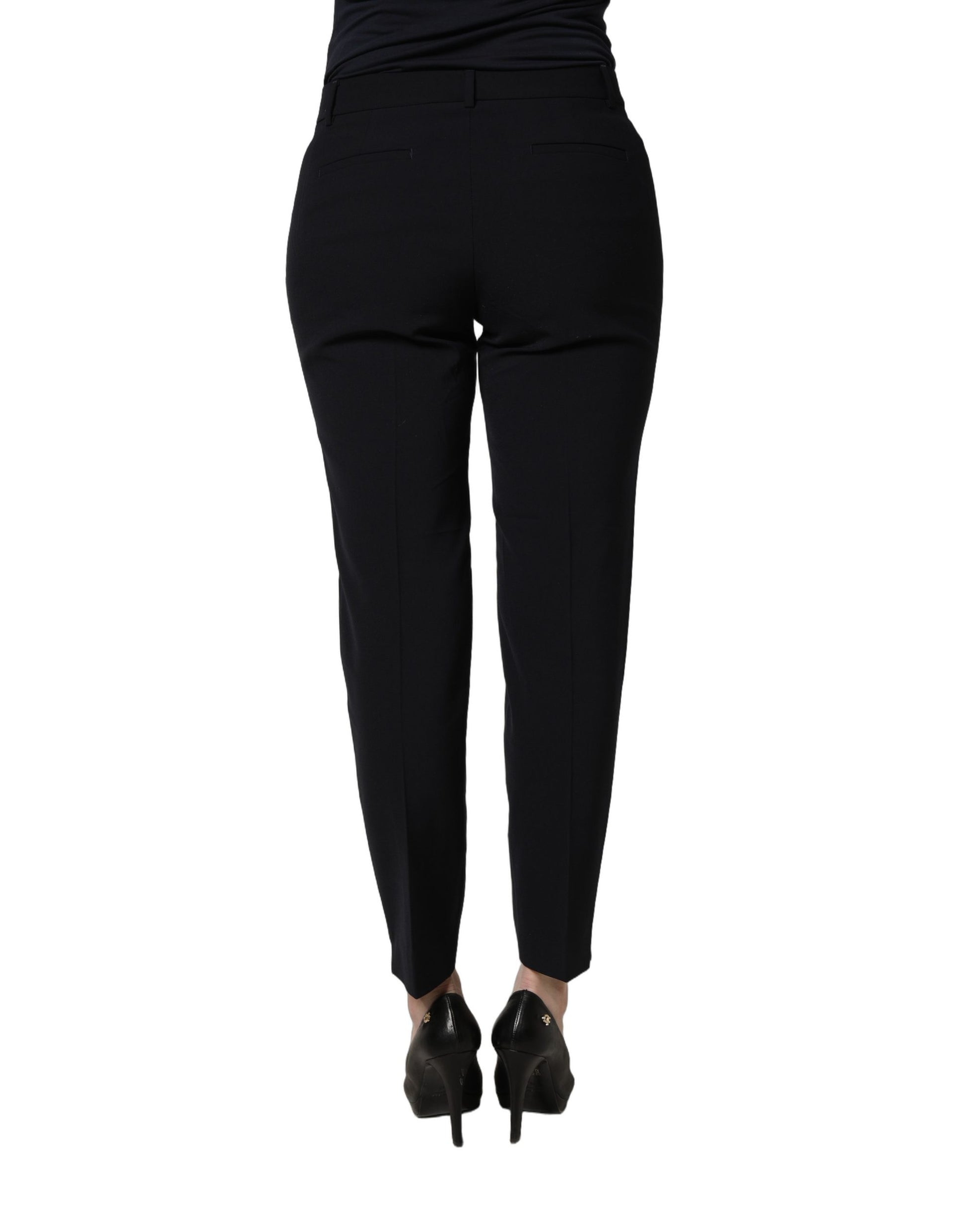 Peserico Black Skinny Mid Waist Chino Trouser Pants for Women