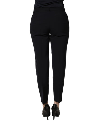 Peserico Black Skinny Mid Waist Chino Trouser Pants for Women