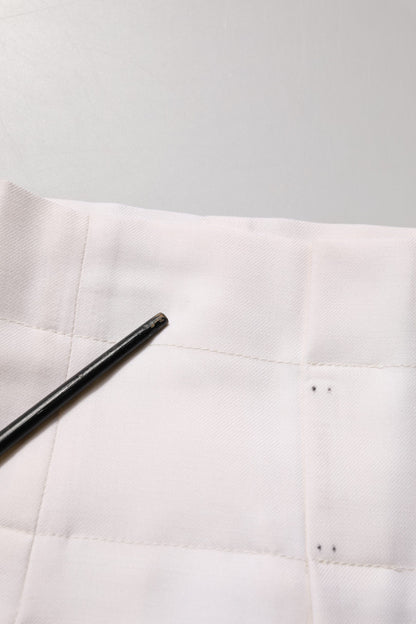 Peserico White Skinny High Waist Chino Cropped Trouser Pants