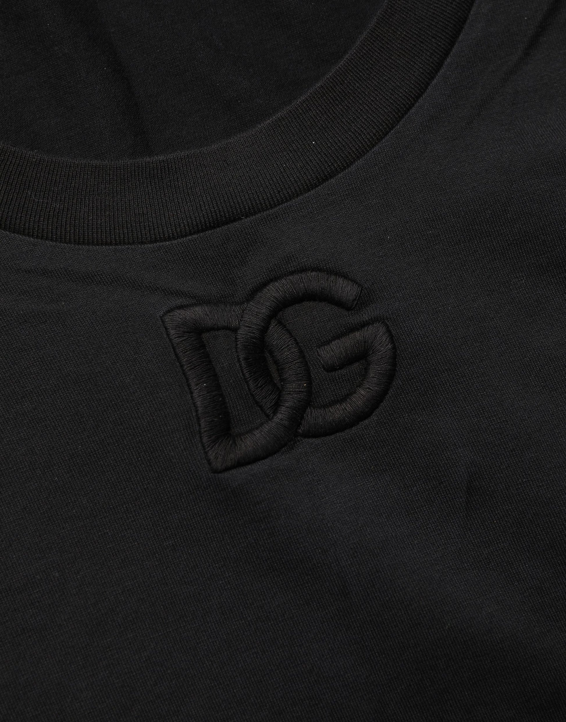 Dolce & Gabbana Black Cotton Short-Sleeve Crew Neck T-shirt