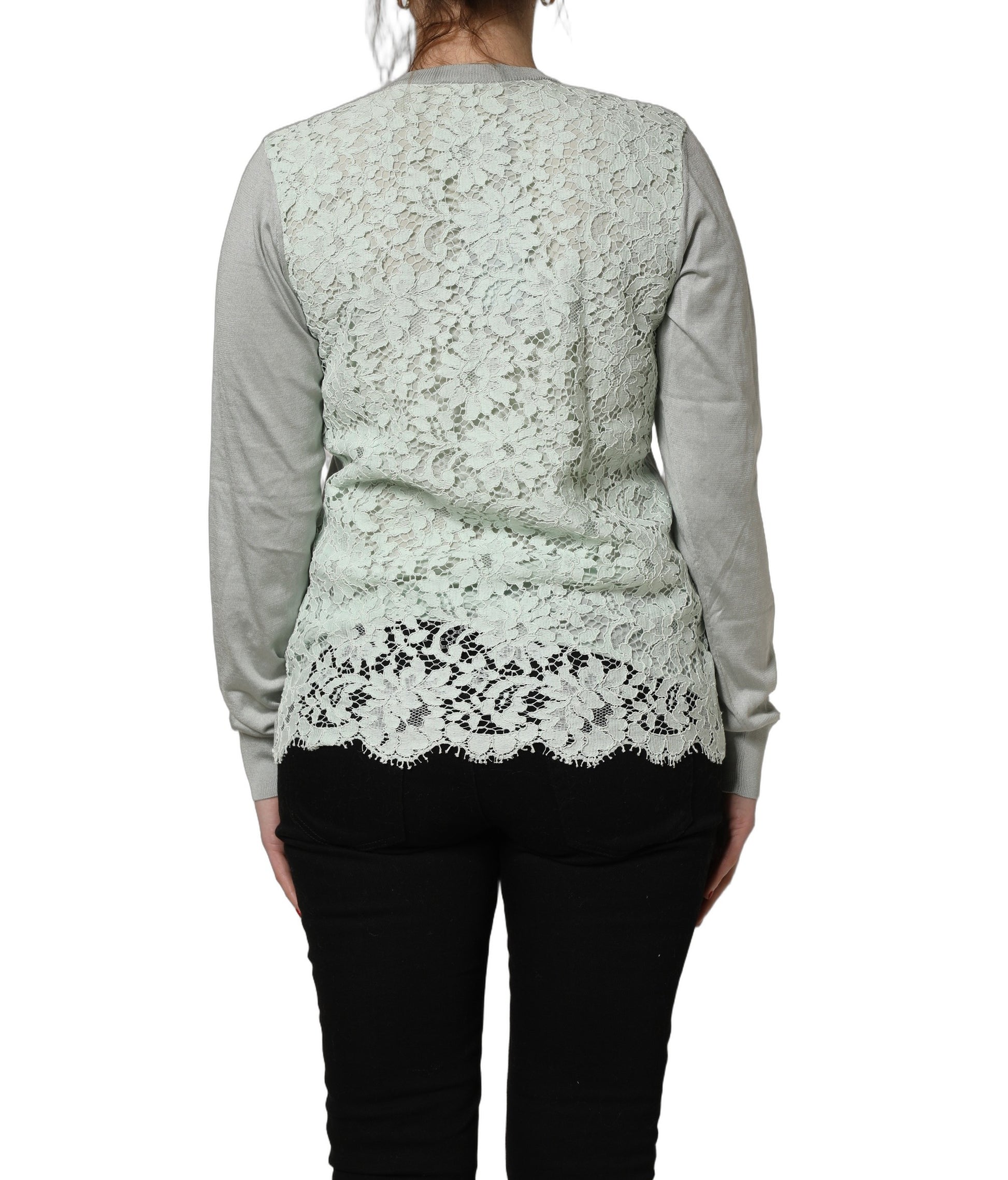 Dolce & Gabbana Green Button-Down Long Sleeve Cardigan Sweater