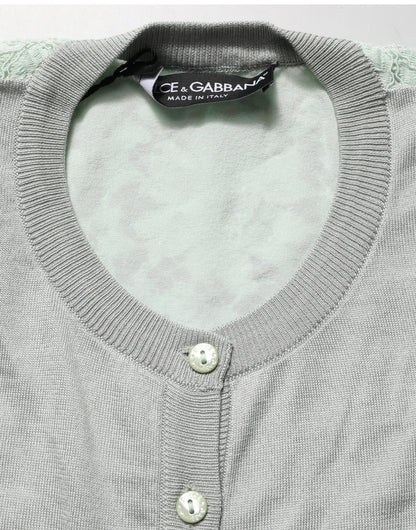 Dolce & Gabbana Green Button-Down Long Sleeve Cardigan Sweater