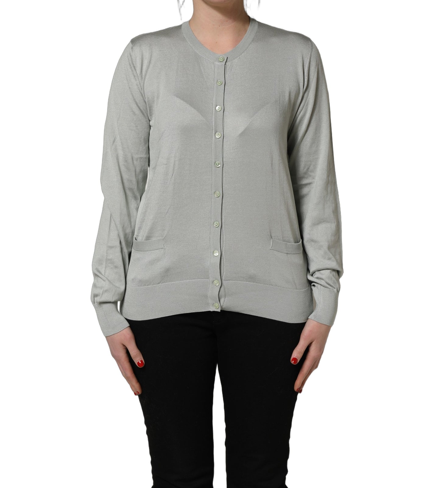 Dolce & Gabbana Green Button-Down Long Sleeve Cardigan Sweater