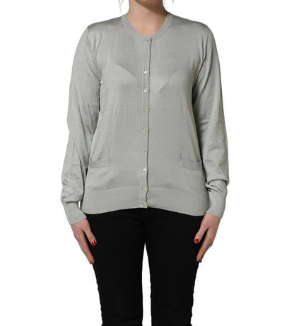 Dolce & Gabbana Green Button-Down Long Sleeve Cardigan Sweater