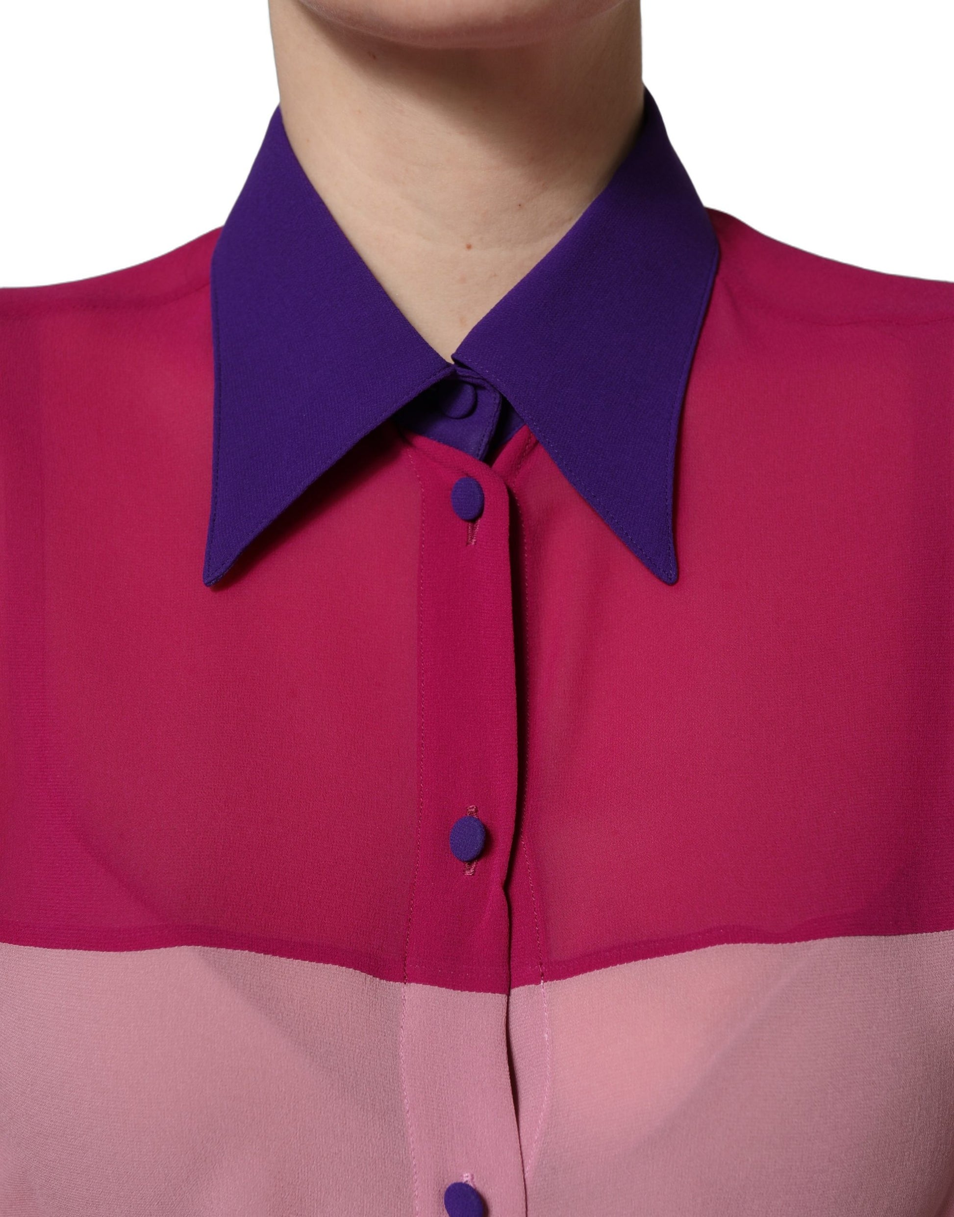 Dolce & Gabbana Multicolor Silk Patchwork Blouse Top