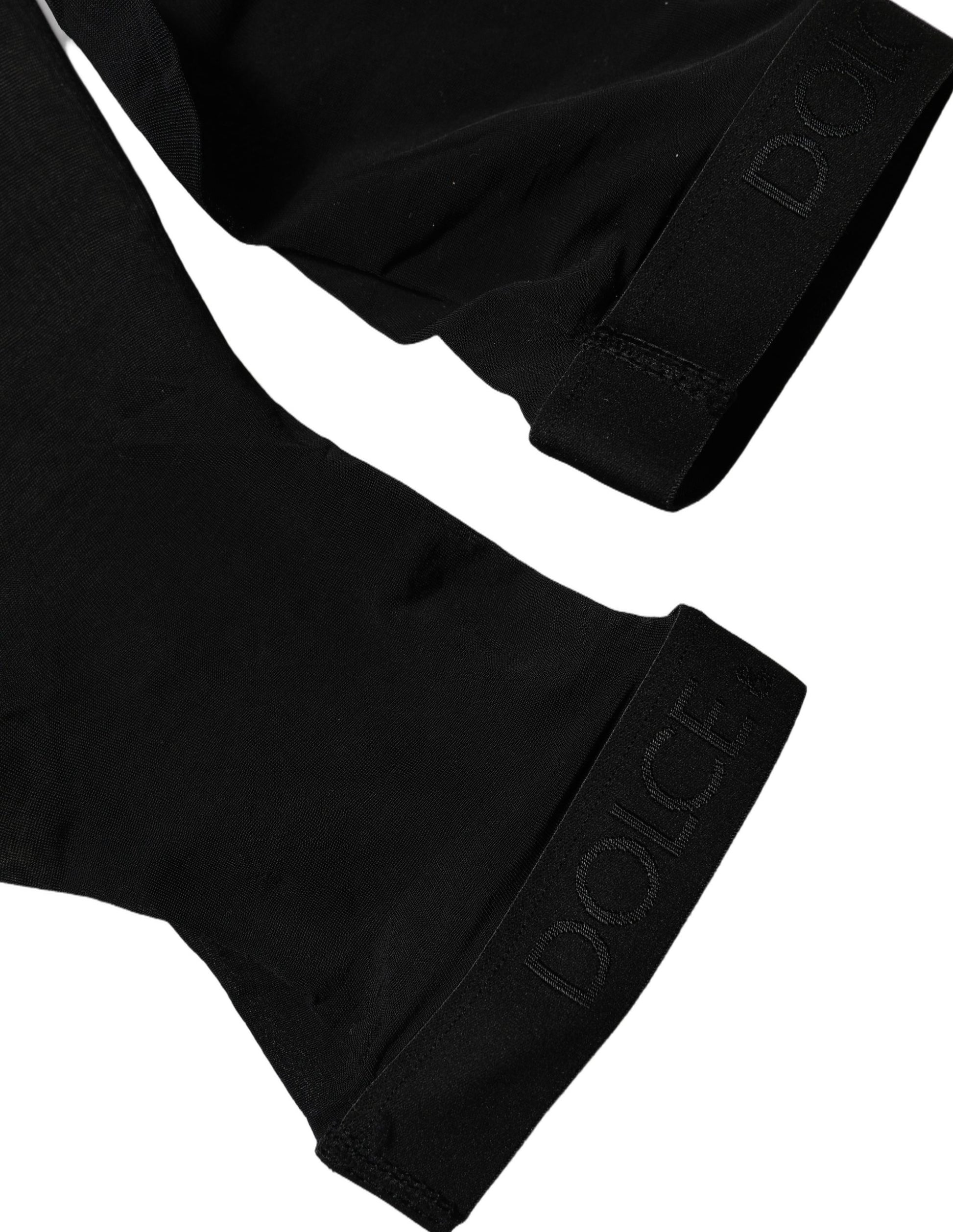 Dolce & Gabbana Black Sheer Nylon Thigh High Stockings Tights