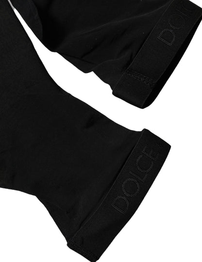 Dolce & Gabbana Black Sheer Nylon Thigh High Stockings Tights