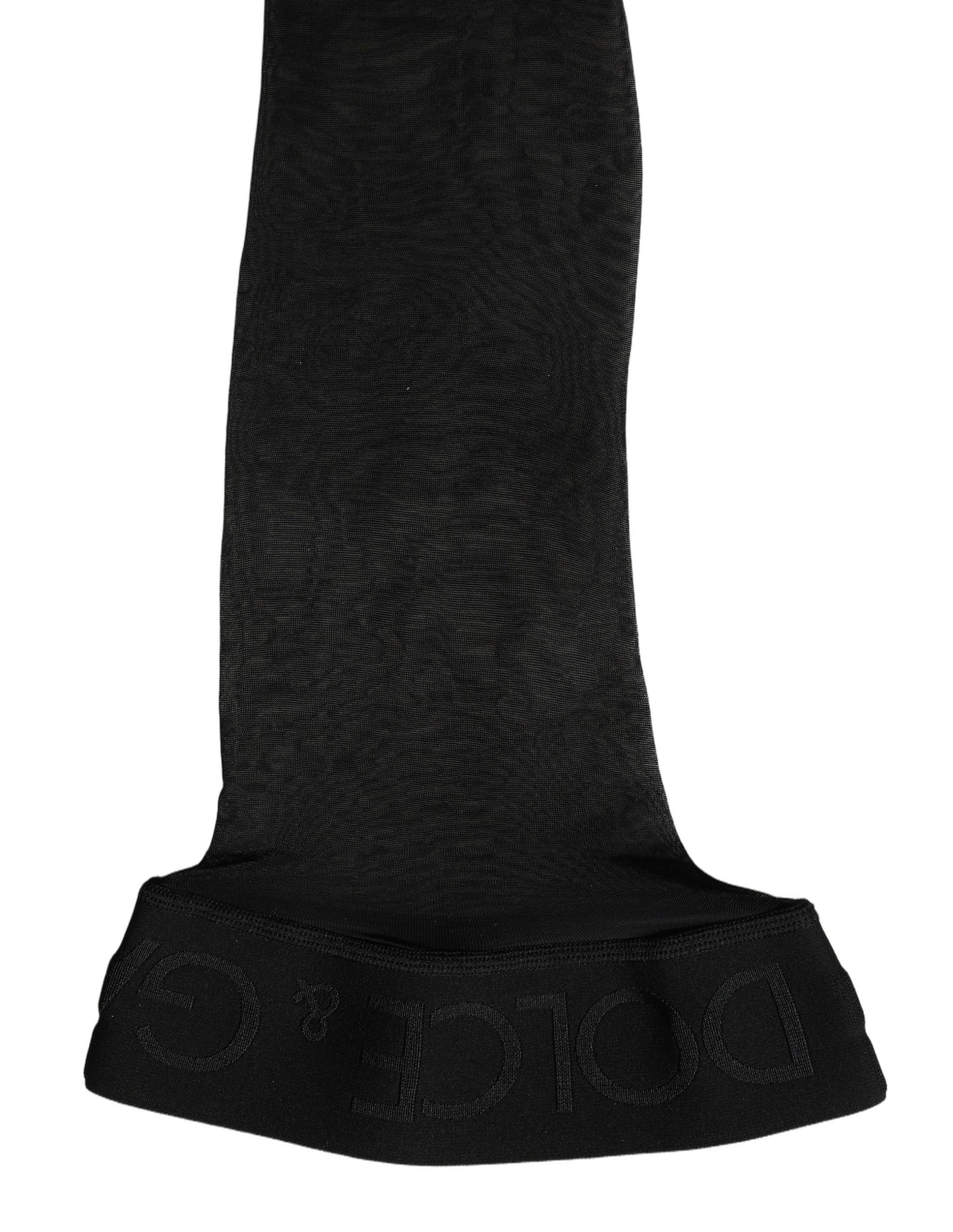 Dolce & Gabbana Black Sheer Nylon Thigh High Stockings Tights