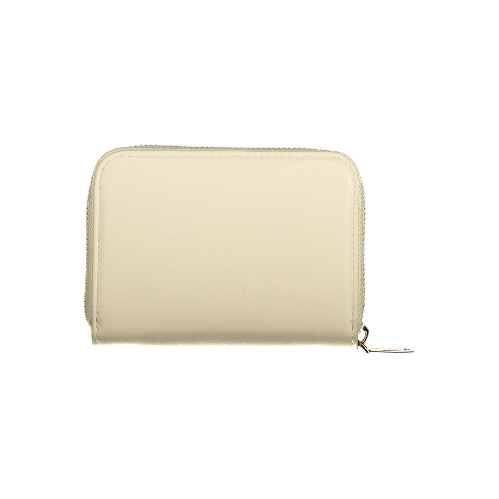 Mario Valentino Beige Faux Leather Wallet