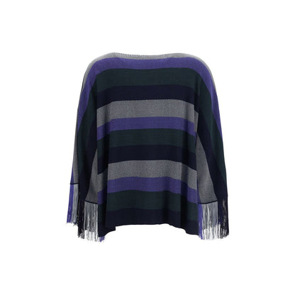 Giorgio Armani Blue Viscose Fringe Sweater