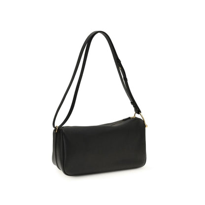 Gucci Black Calf Leather Bos Taurus Half Horsebit Shoulder Bag