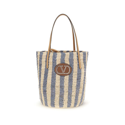 Valentino Garavani Striped Raffia Bucket Bag