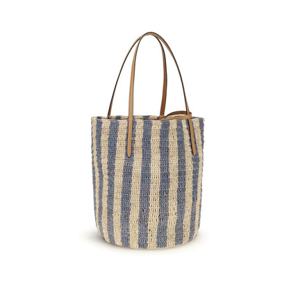 Valentino Garavani Striped Raffia Bucket Bag