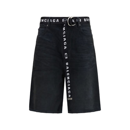Balenciaga Black Cotton Bermuda Shorts