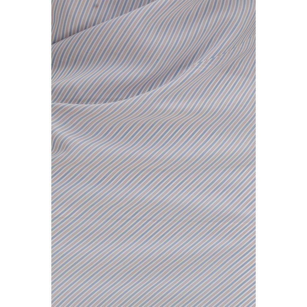 Alexander McQueen White and Blue Striped Draped Maxi Dress