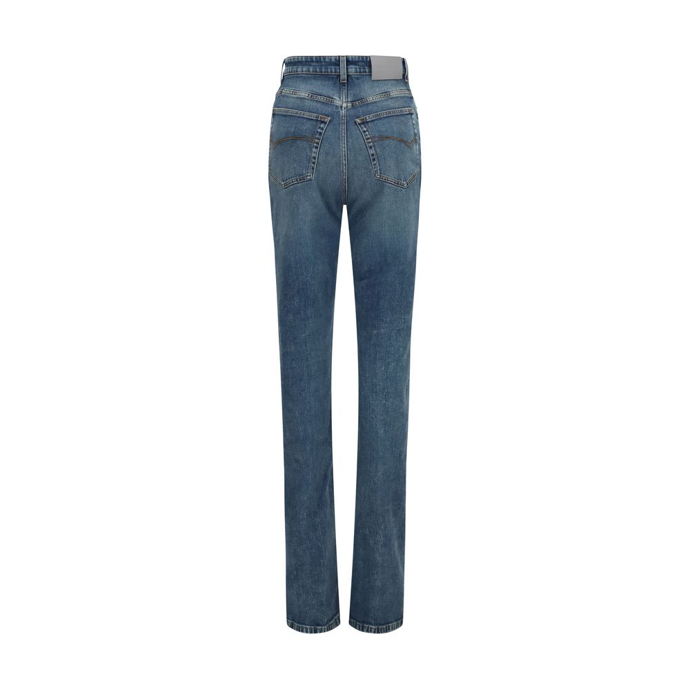 Balenciaga Blue Cotton High-Waisted Skinny Jean