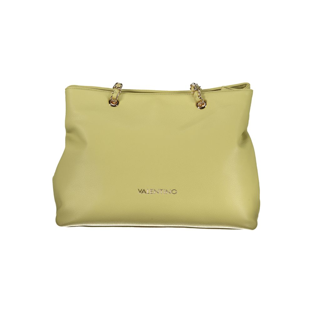 Mario Valentino Green Faux Leather Shoulder Bag with Chain Detail
