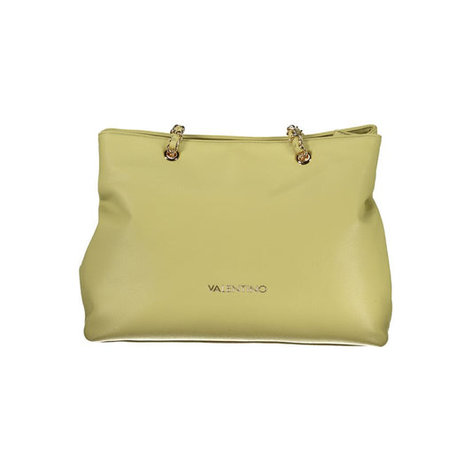 Mario Valentino Green Faux Leather Shoulder Bag with Chain Detail