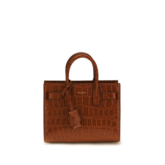 Saint Laurent Brown Calf Leather Sac de Jour Shoulder Bag