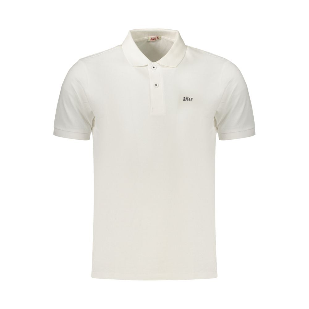 Rifle White Cotton Men's Polo: Effortless Italian Style