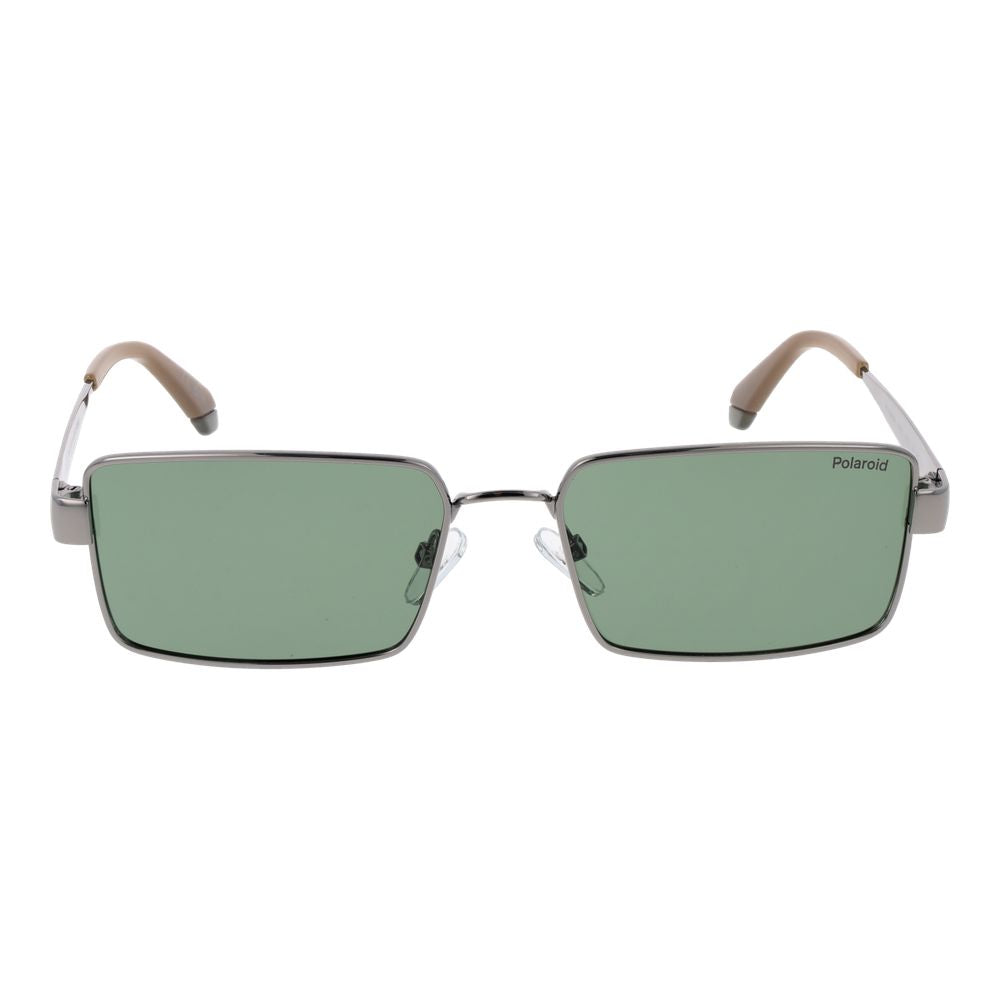 Polaroid Men's Sunglasses – Gunmetal Rectangle Frame, Green Polarised Lenses