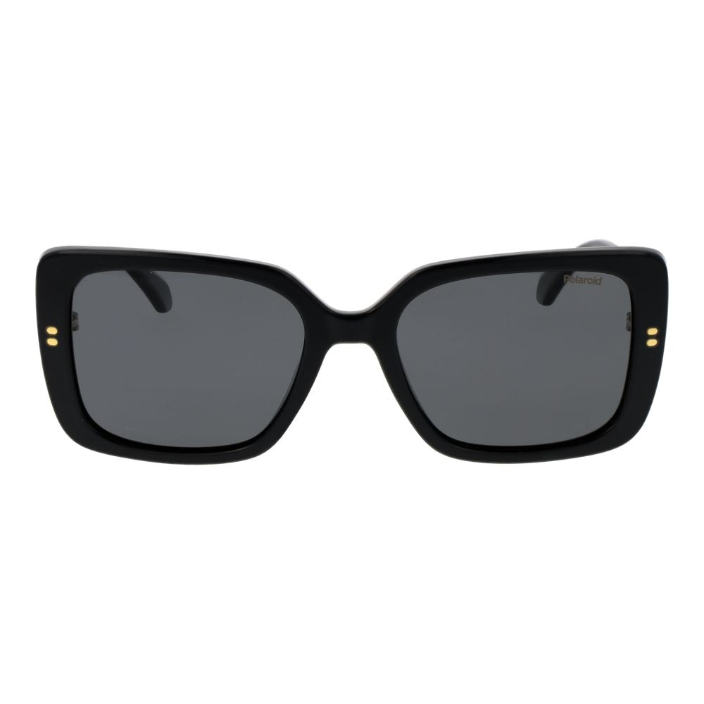 Polaroid Women’s Sunglasses – Black Rectangle Frame, Grey Polarized Lenses