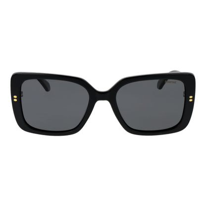 Polaroid Women’s Sunglasses – Black Rectangle Frame, Grey Polarized Lenses