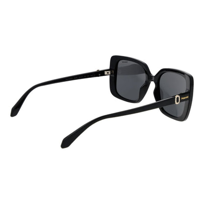 Polaroid Women’s Sunglasses – Black Rectangle Frame, Grey Polarized Lenses
