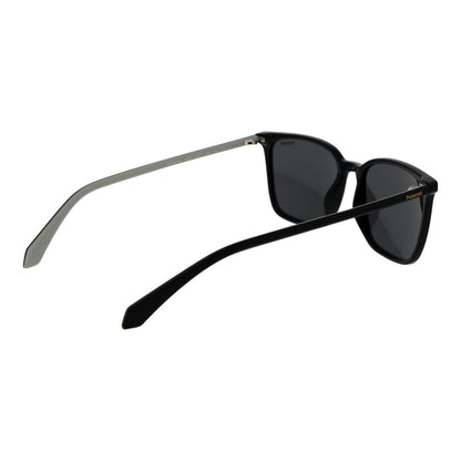 Polaroid Men’s Sunglasses – Black Rectangle Frame, Grey Polarized Lenses
