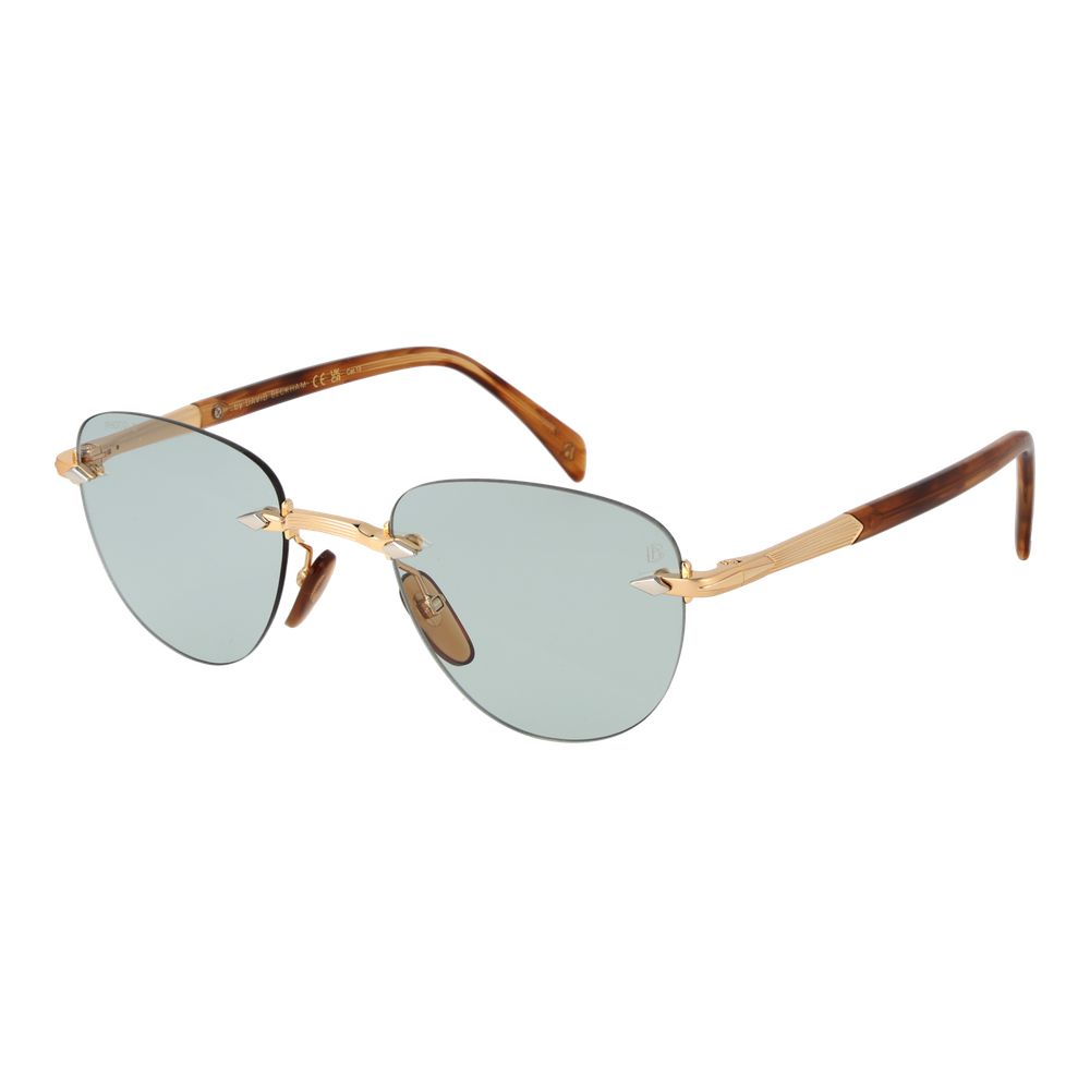 David Beckham Gold Rimless Sunglasses – Blue Lenses for Men