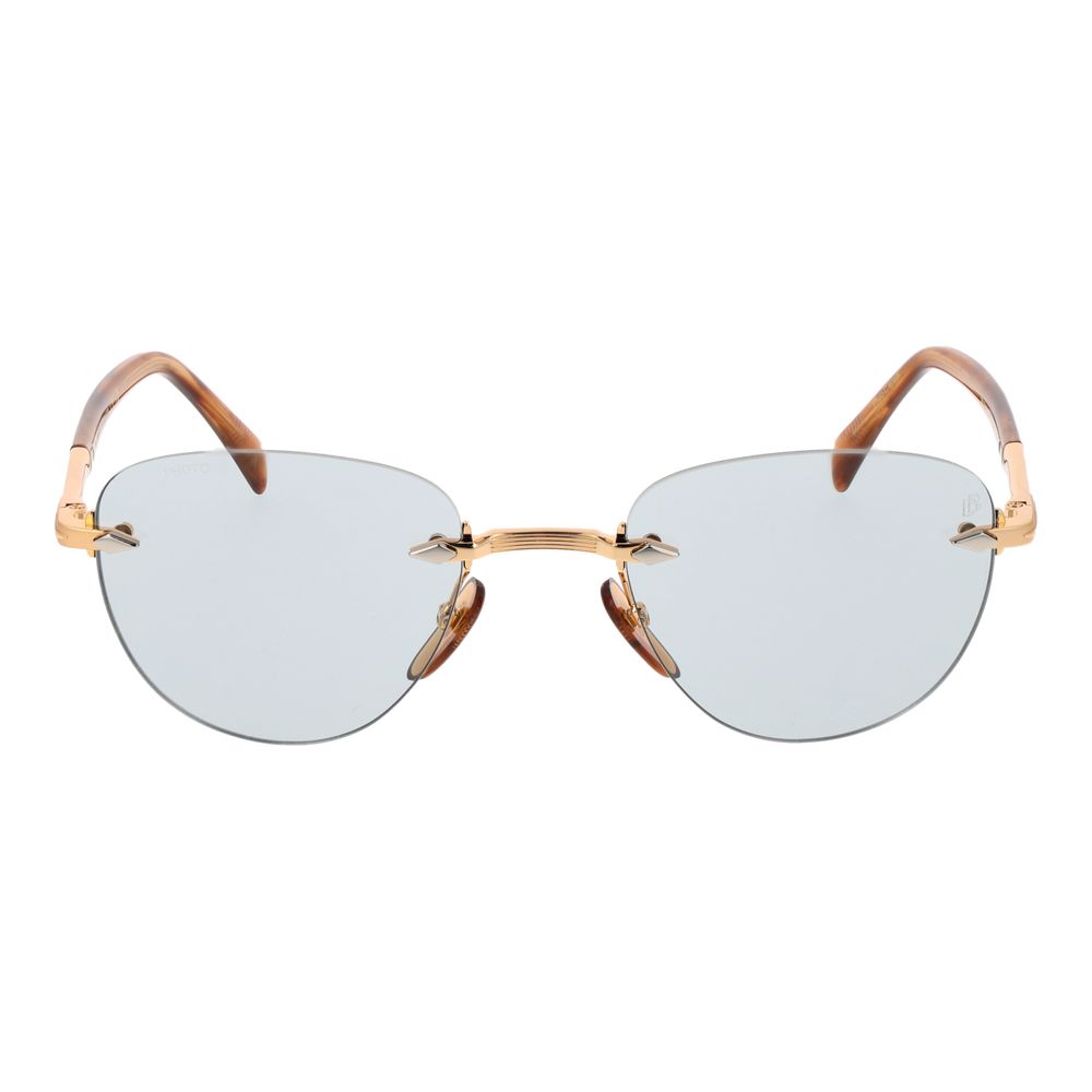 David Beckham Gold Rimless Sunglasses – Blue Lenses for Men