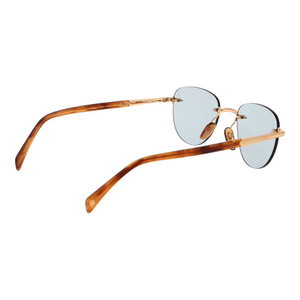 David Beckham Gold Rimless Sunglasses – Blue Lenses for Men