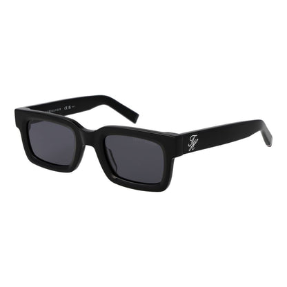Tommy Hilfiger Men’s Sunglasses – Black Rectangle Frame, Grey Lenses