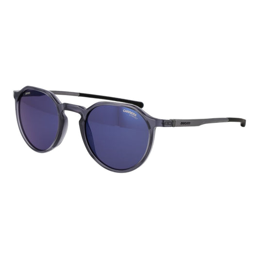Carrera Ducati Men’s Sunglasses – Gray Aluminum Frame, Blue Mirrored Lenses