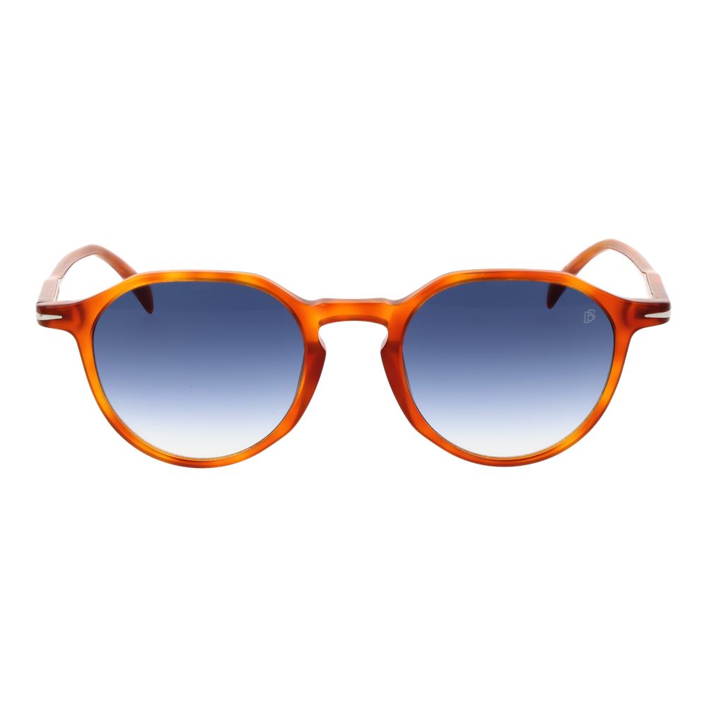 David Beckham Men’s Sunglasses – Brown Acetate Frame, Blue Gradient Lenses