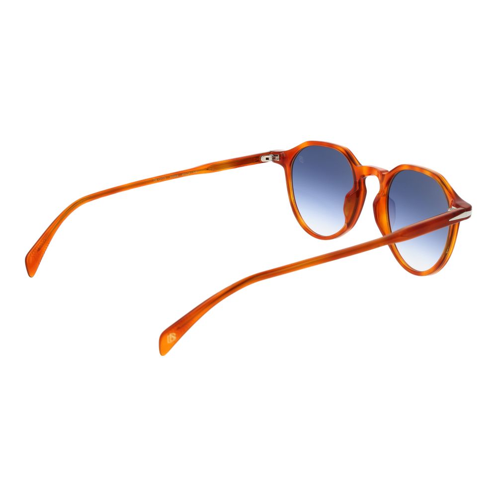 David Beckham Men’s Sunglasses – Brown Acetate Frame, Blue Gradient Lenses