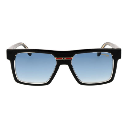 Carrera Men's Sunglasses – Black Rectangle Frame, Blue Gradient Lenses