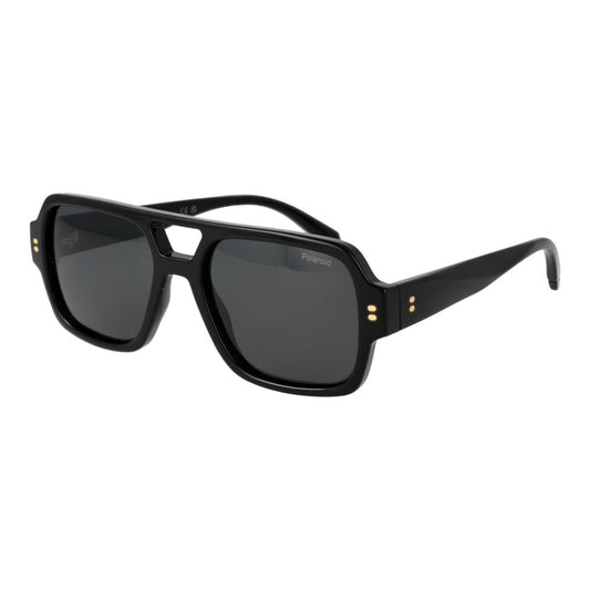 Polaroid Men’s Sunglasses – Black Aviator Frame, Grey Polarized Lenses