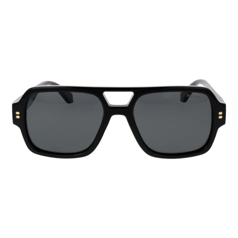 Polaroid Men’s Sunglasses – Black Aviator Frame, Grey Polarized Lenses