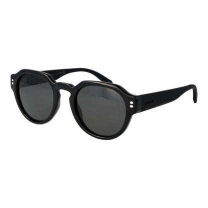 Polaroid Men's Sunglasses – Black Round Frame, Grey Lenses