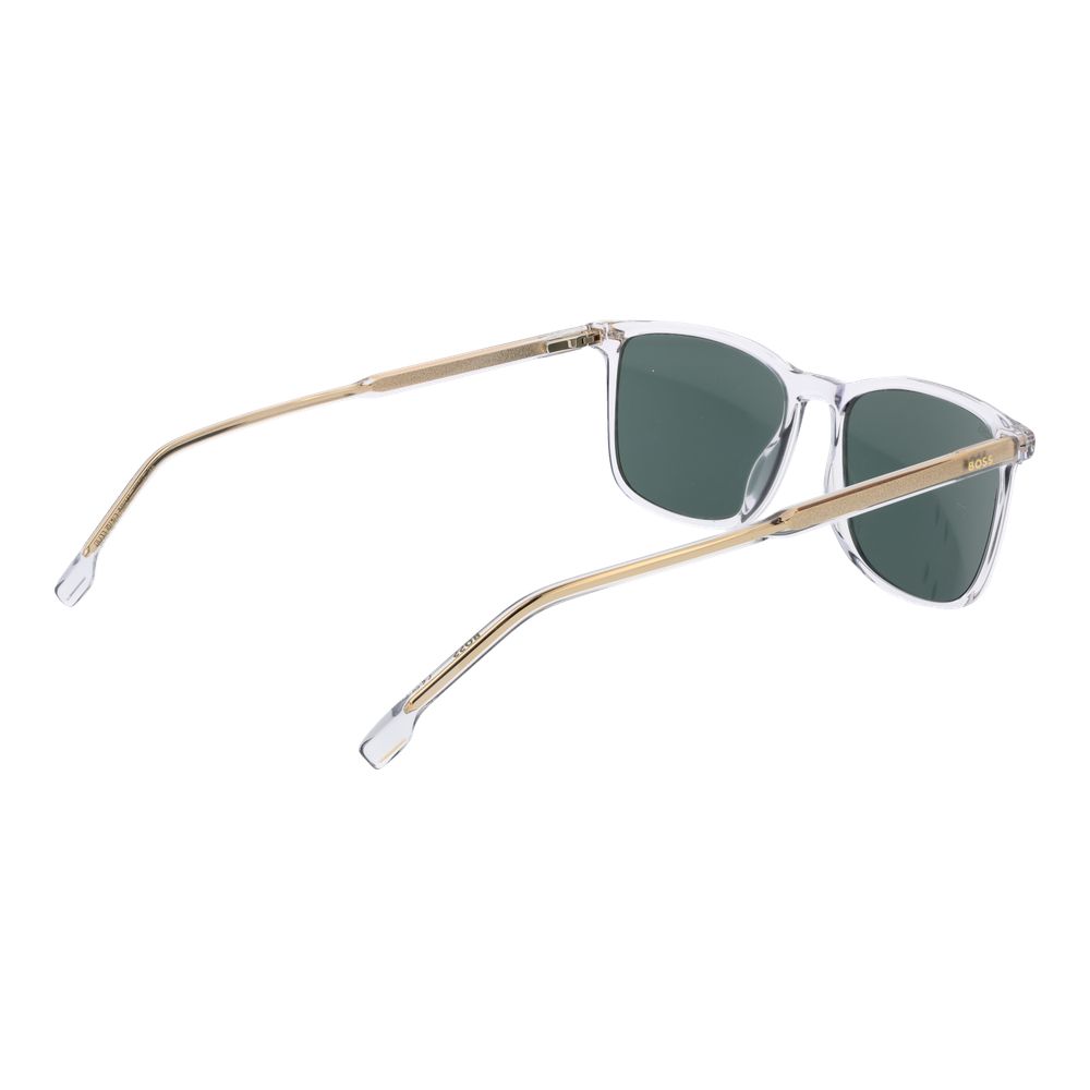 Hugo Boss Men’s Sunglasses – Grey Full-Rim Frame, Green Lenses