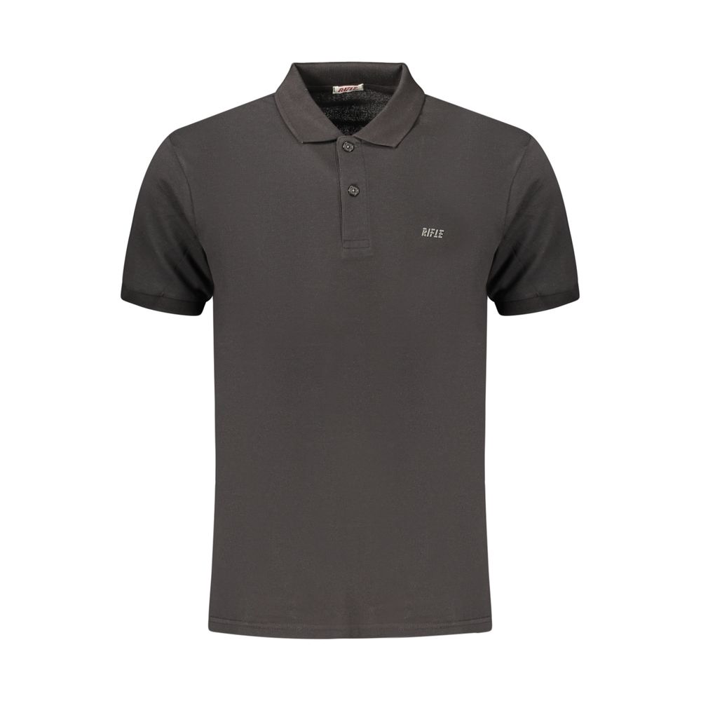 Rifle Black Cotton Polo Shirt - Effortless Casual Elegance